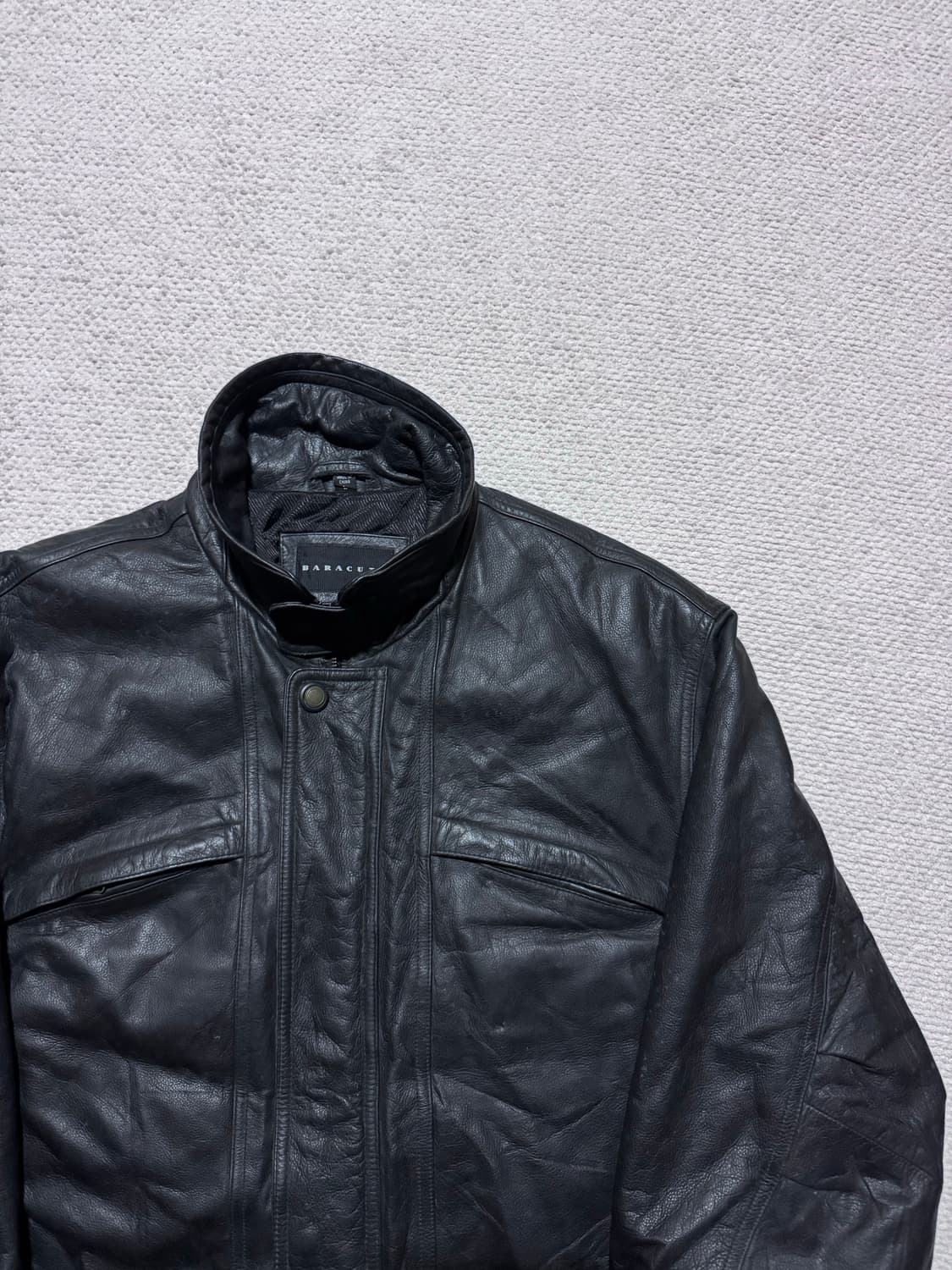 바라쿠타 소가죽 레더 코트 블랙 L~XL 상품이미지2