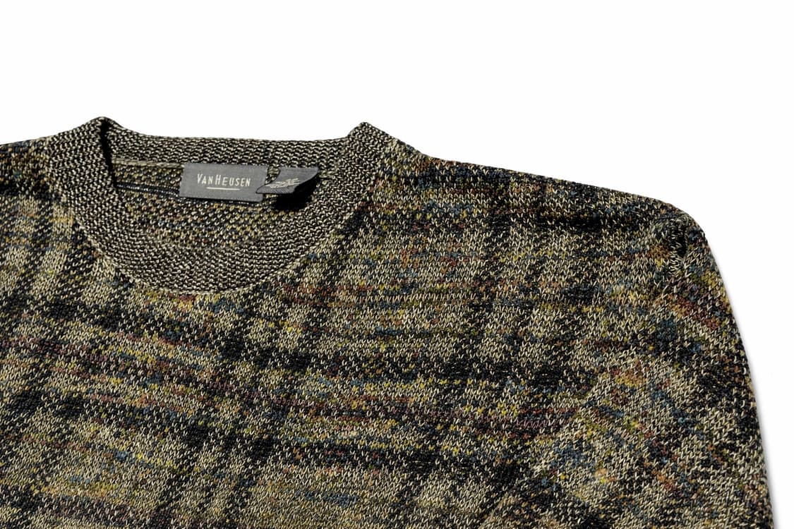 USA 00s 미국 빈티지 반휴센 체크 패턴 니트 스웨터 레트로 Y2K 상품이미지4