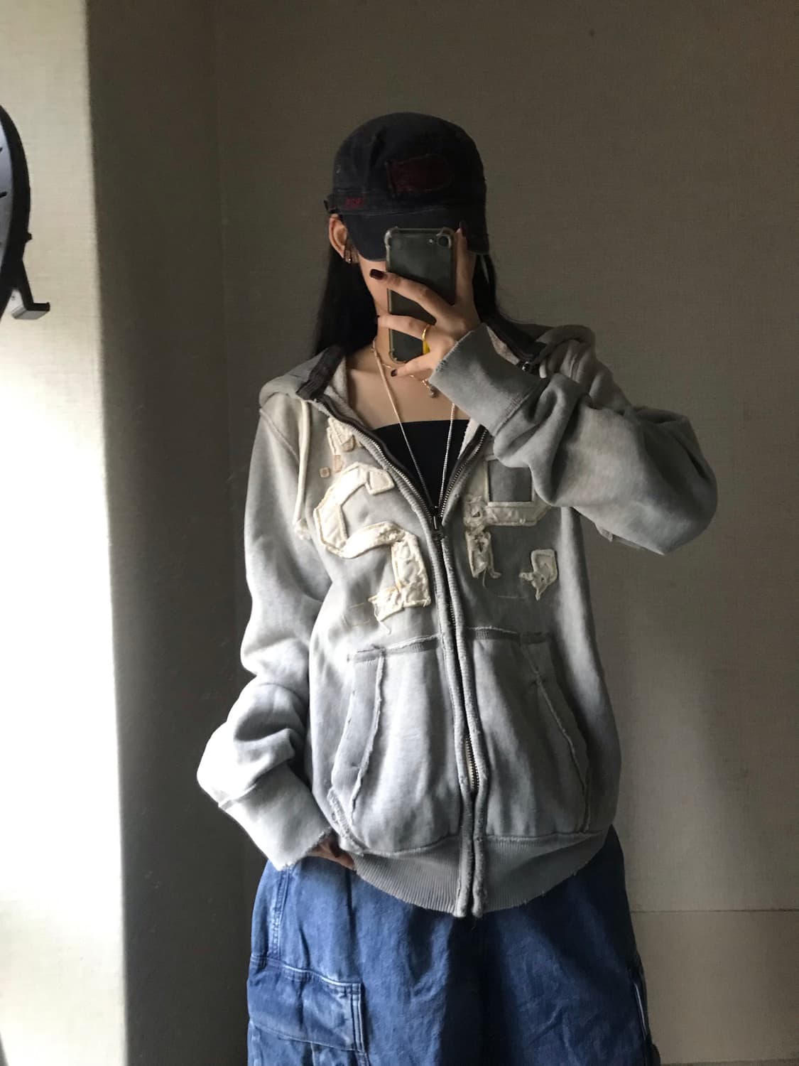 아베크롬비 그레이 오버핏 후드집업 상품이미지3