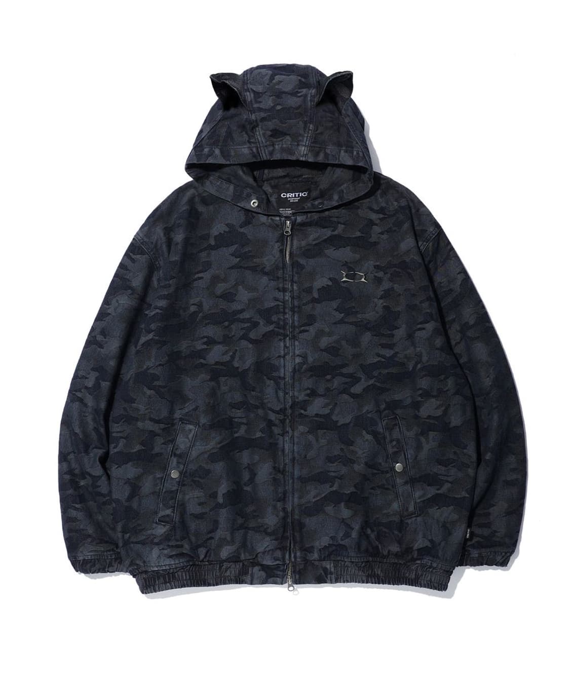 크리틱 데빌 카모 워싱 셋업 데님 후드 집업 블랙 XL 상품이미지4