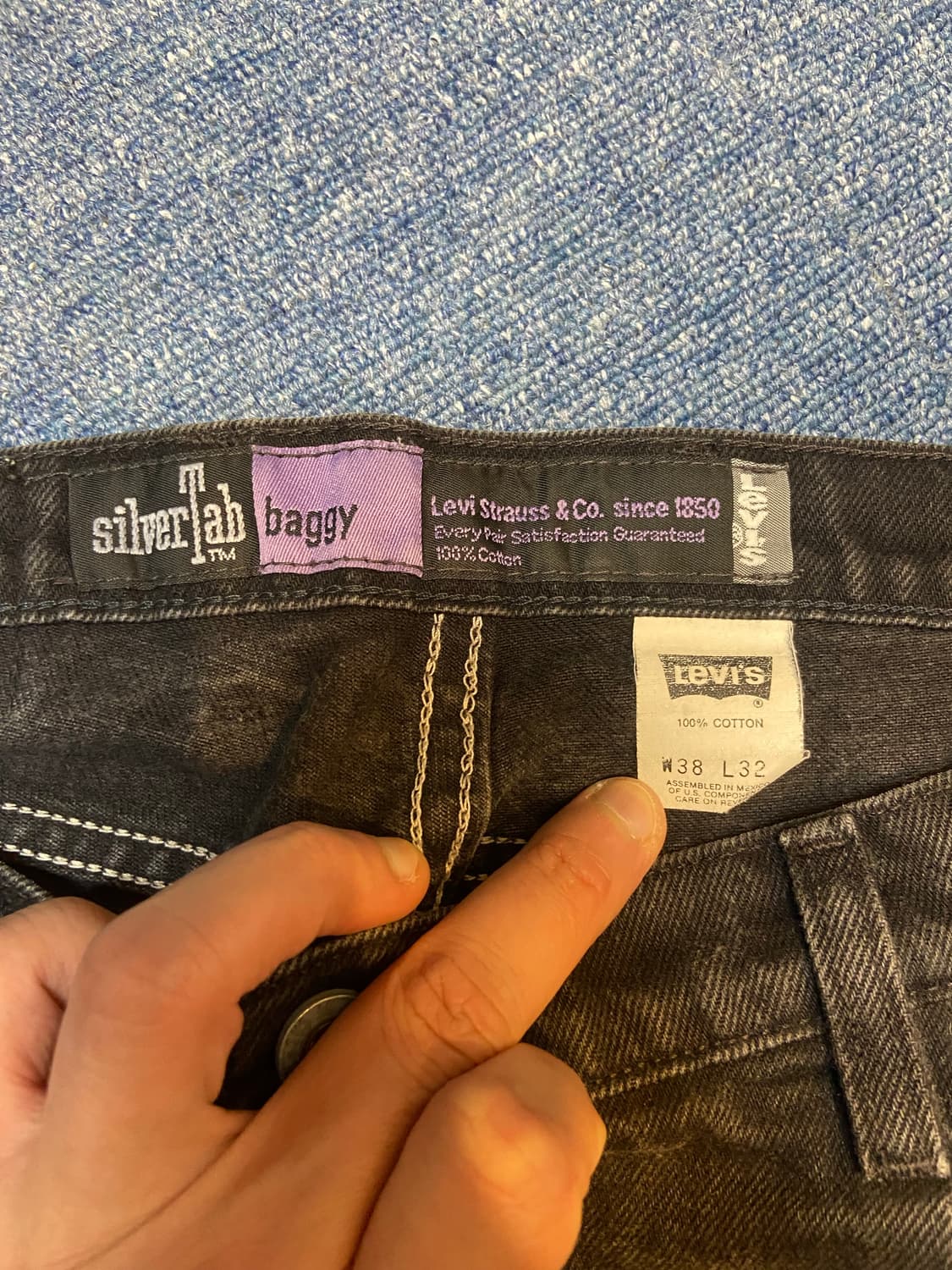 [38x32]90s 리바이스 실버탭 배기 흑청 상품이미지7