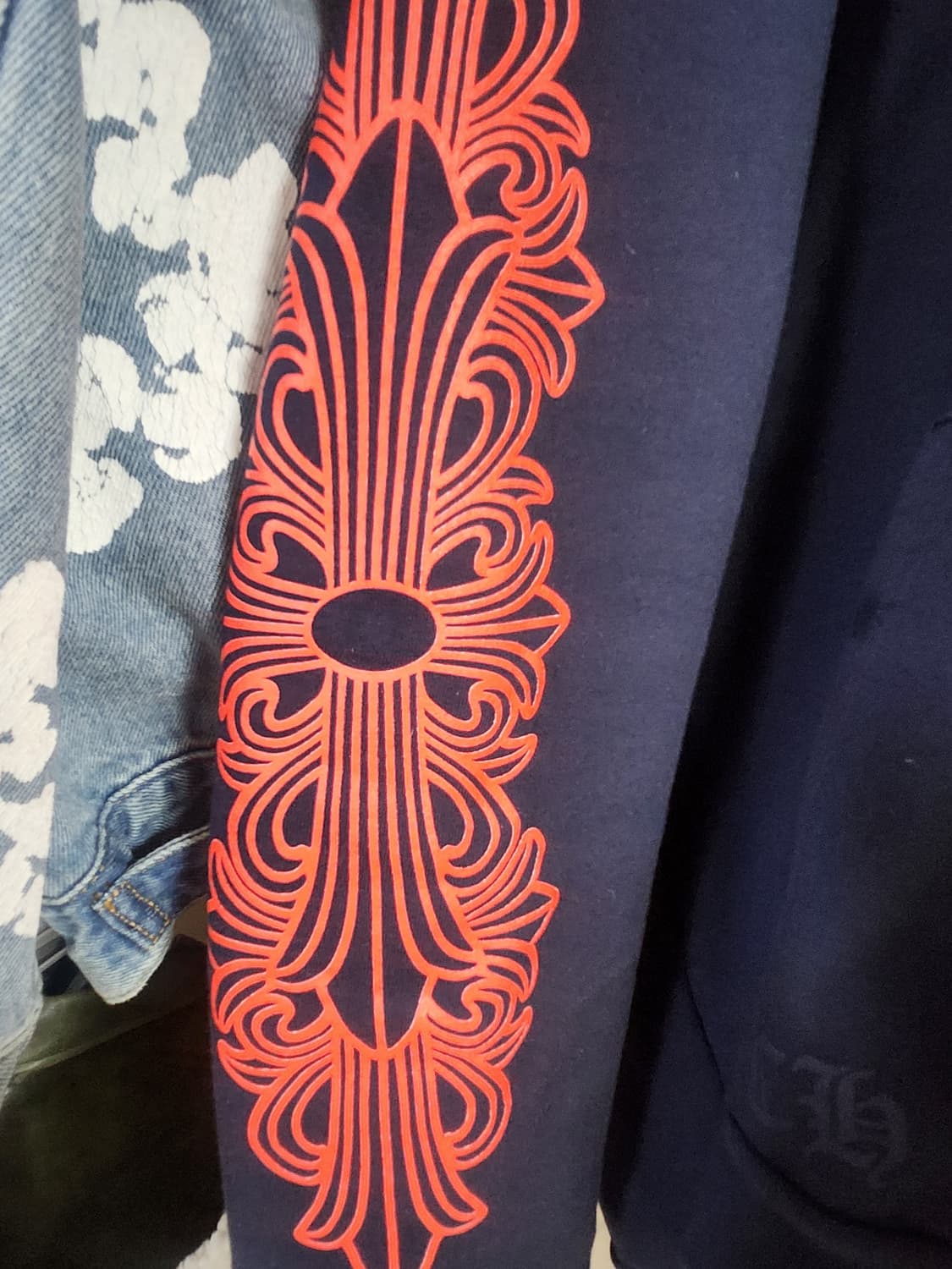 크롬하츠 홀스슈 네이비 후드 xxl 상품이미지3