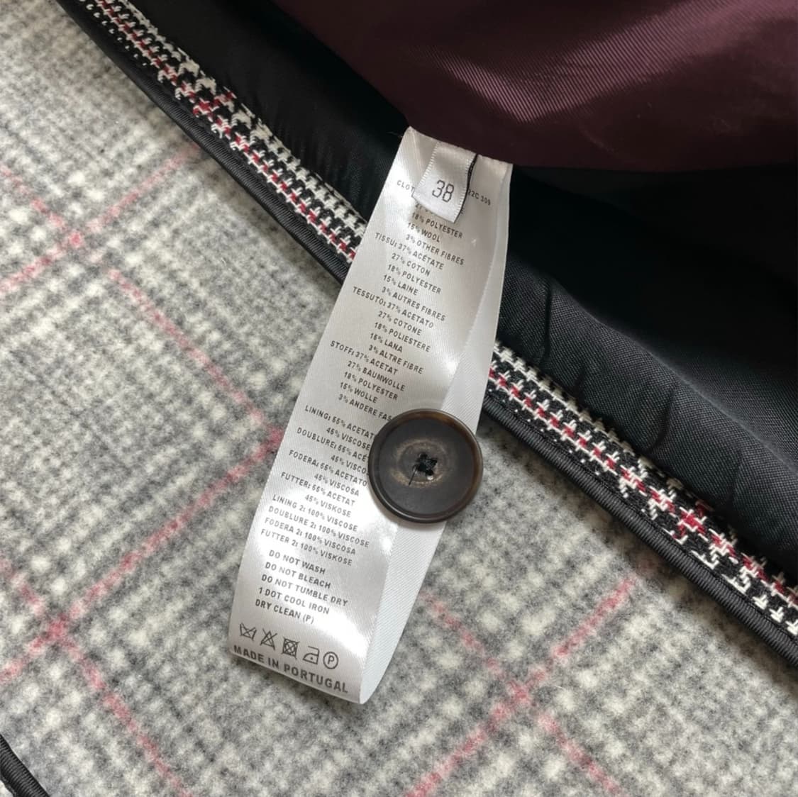  폴스미스 Paul Smith 클래식 더블 브레스티드 체크 롱 코트 38 상품이미지4