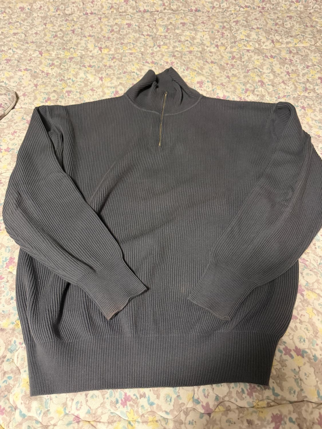 마티스더큐레이터 코튼 하프집업 니트 그레이 3사이즈 상품이미지2