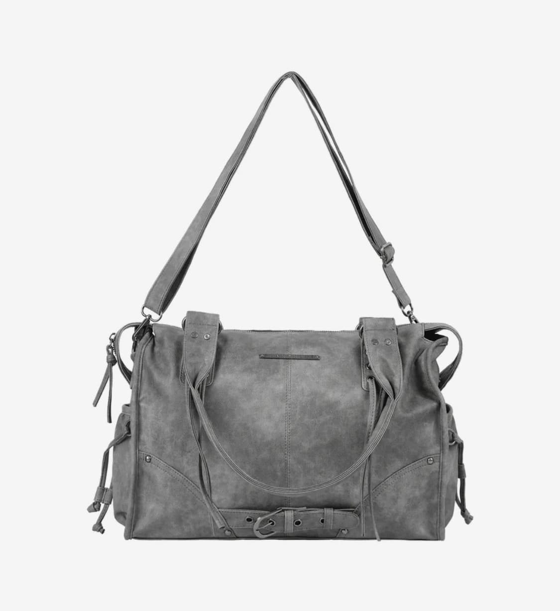 팬시클럽 벨티드 워싱 숄더백 그레이 상품이미지1