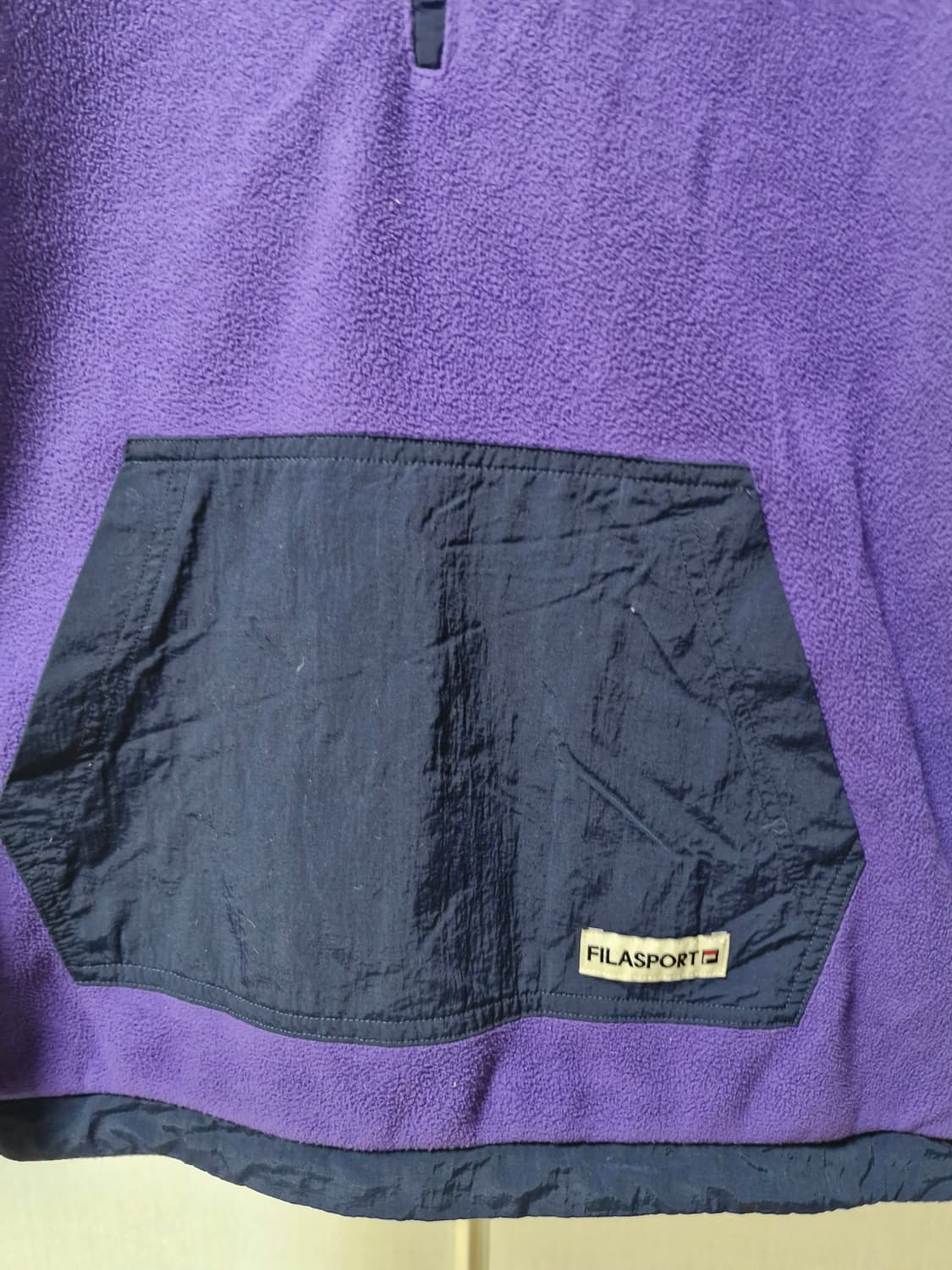 FILA SPORTS 퍼플 반집업 플리스 xl 상품이미지3