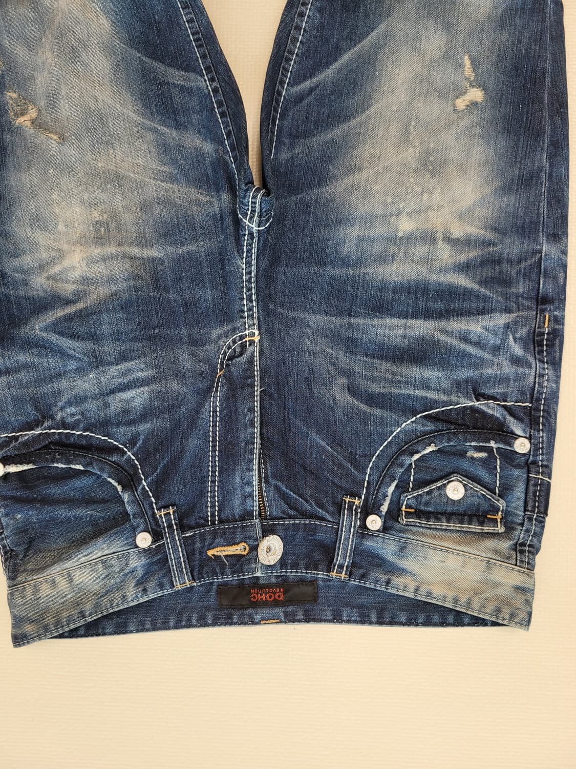 도크 DOHC 엠보워싱 청바지 32 딥블루 상품이미지4