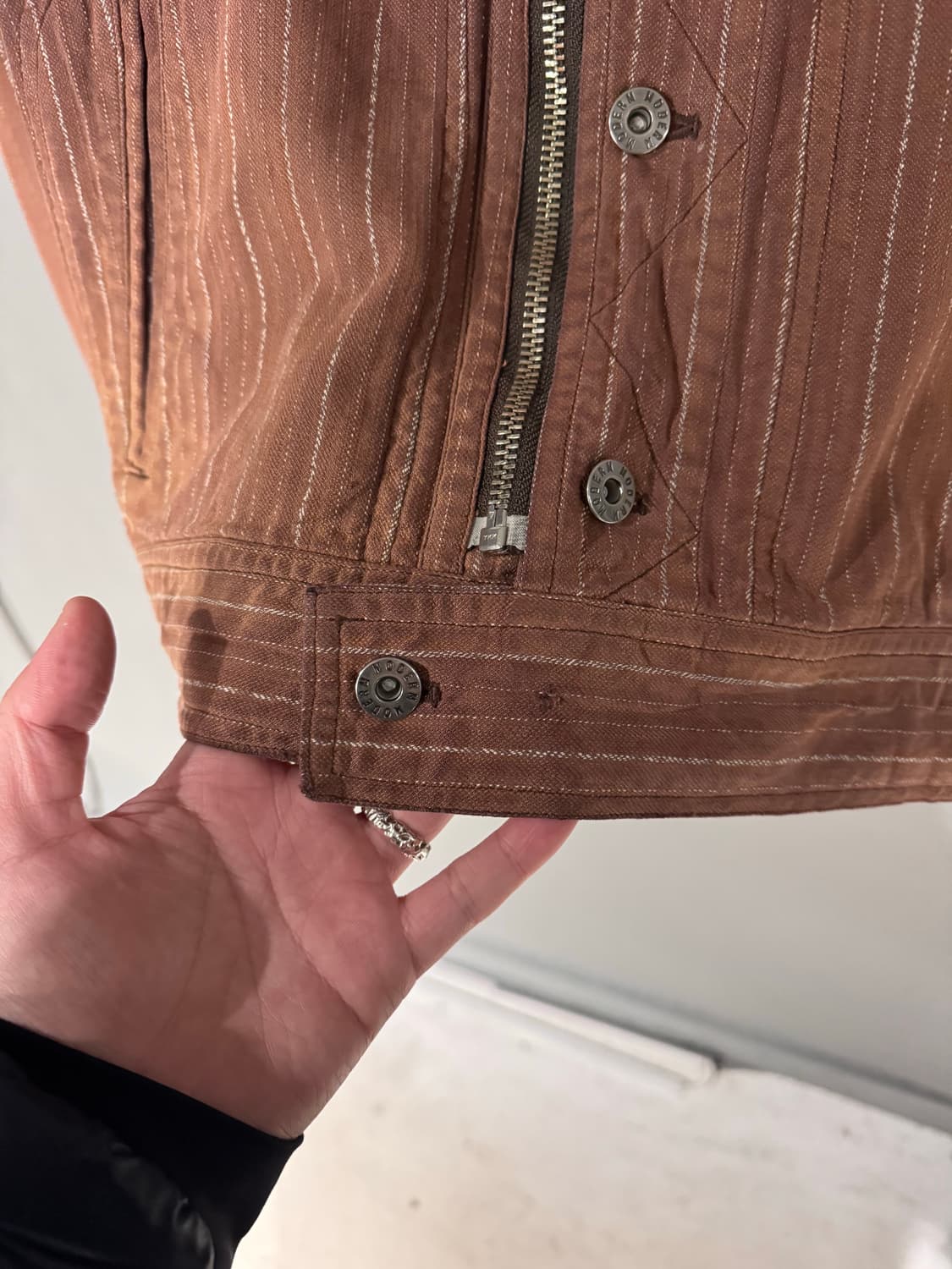 Moderm 워싱 핀 스트라이프 자켓 상품이미지5