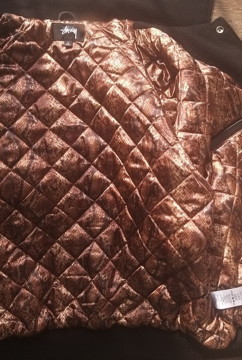 스투시 80 울 바시티 자켓 블랙 상품이미지4