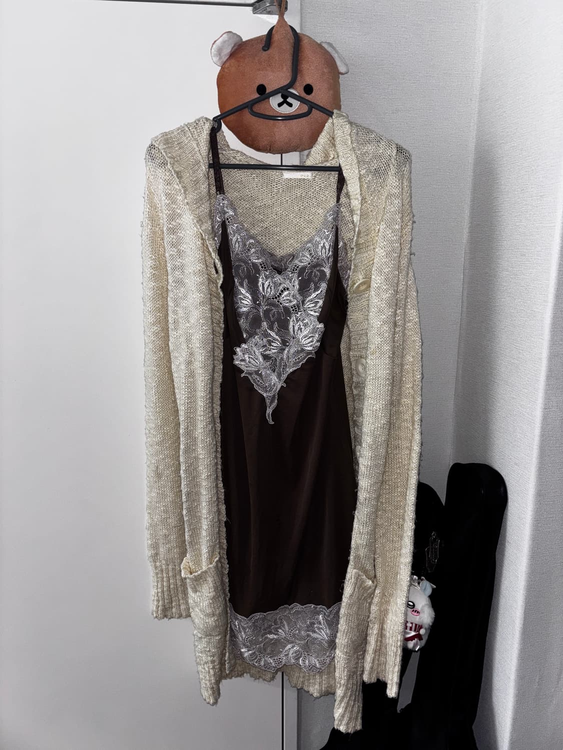 브라운 슬립 가디건 코디세트 상품이미지2