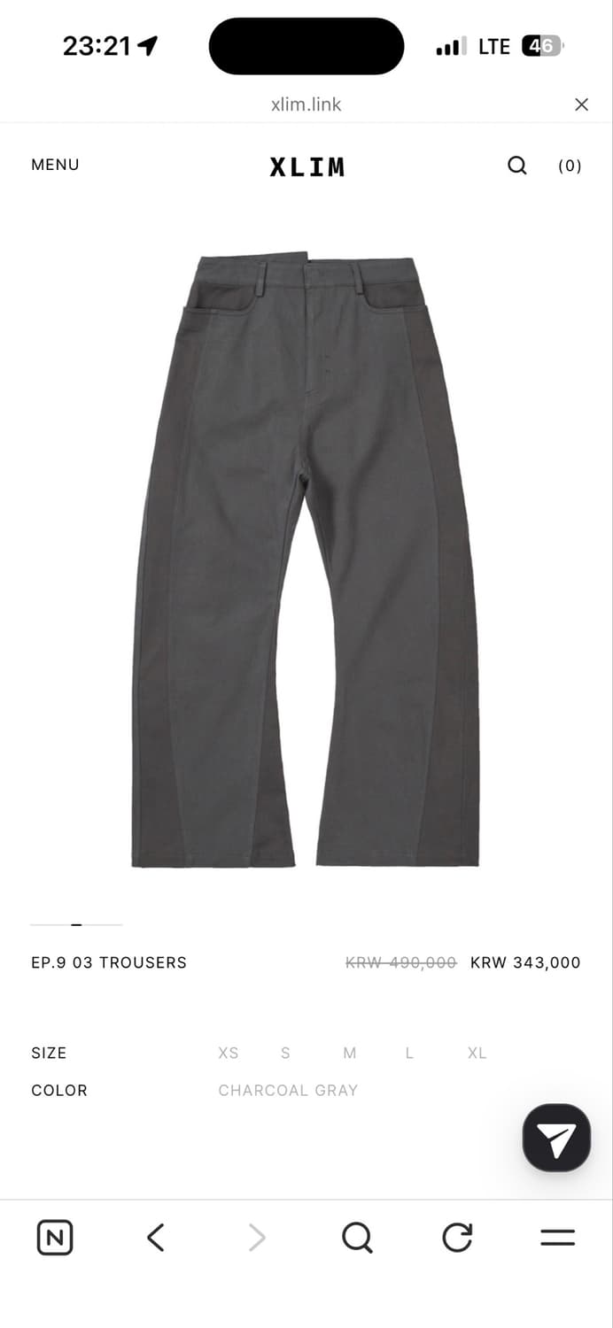 Xlim ep.9 03 trousers gray L 상품이미지1