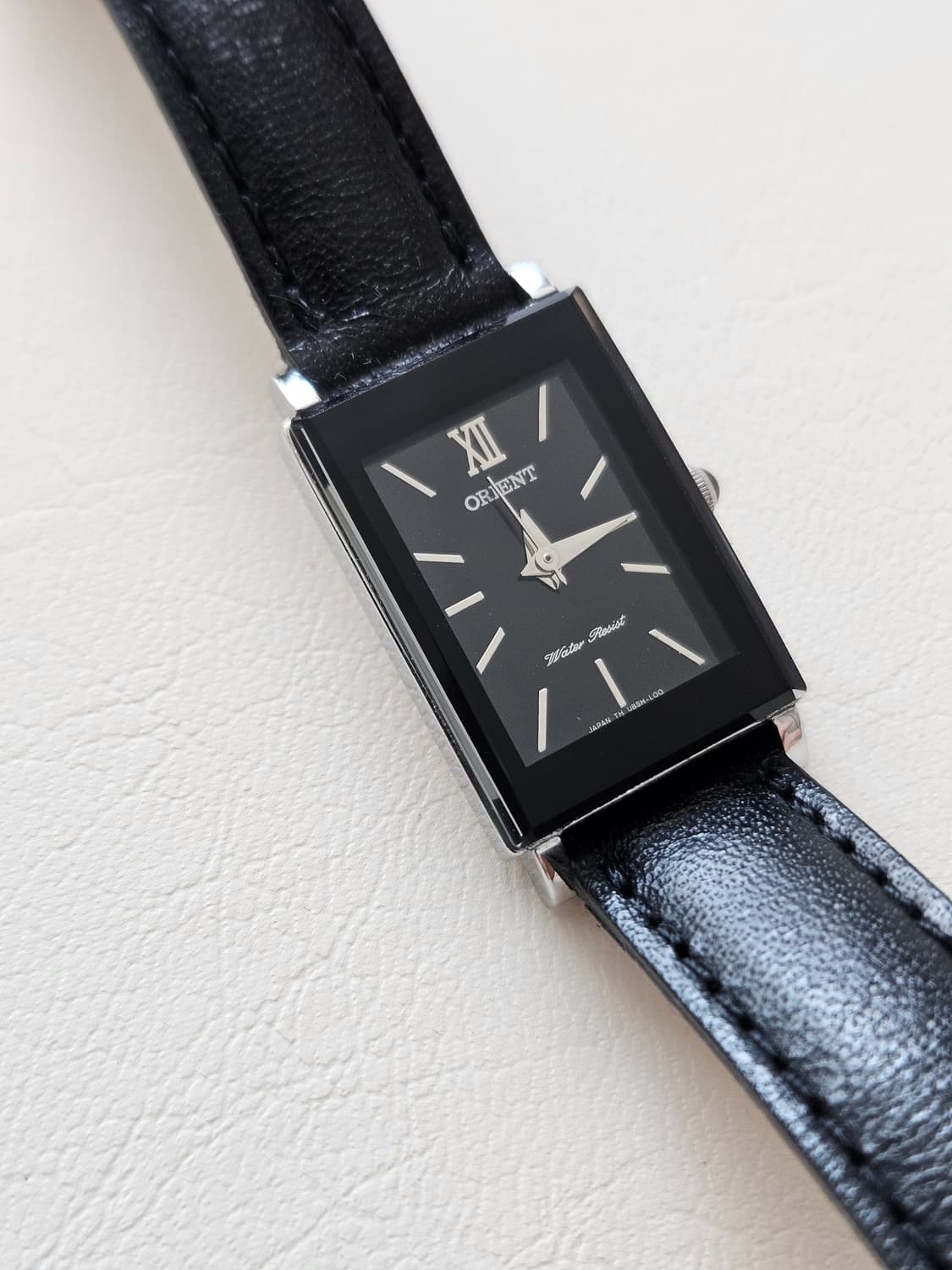 빈티지 오리엔트 사각 블랙 여성 가죽 시계 상품이미지2