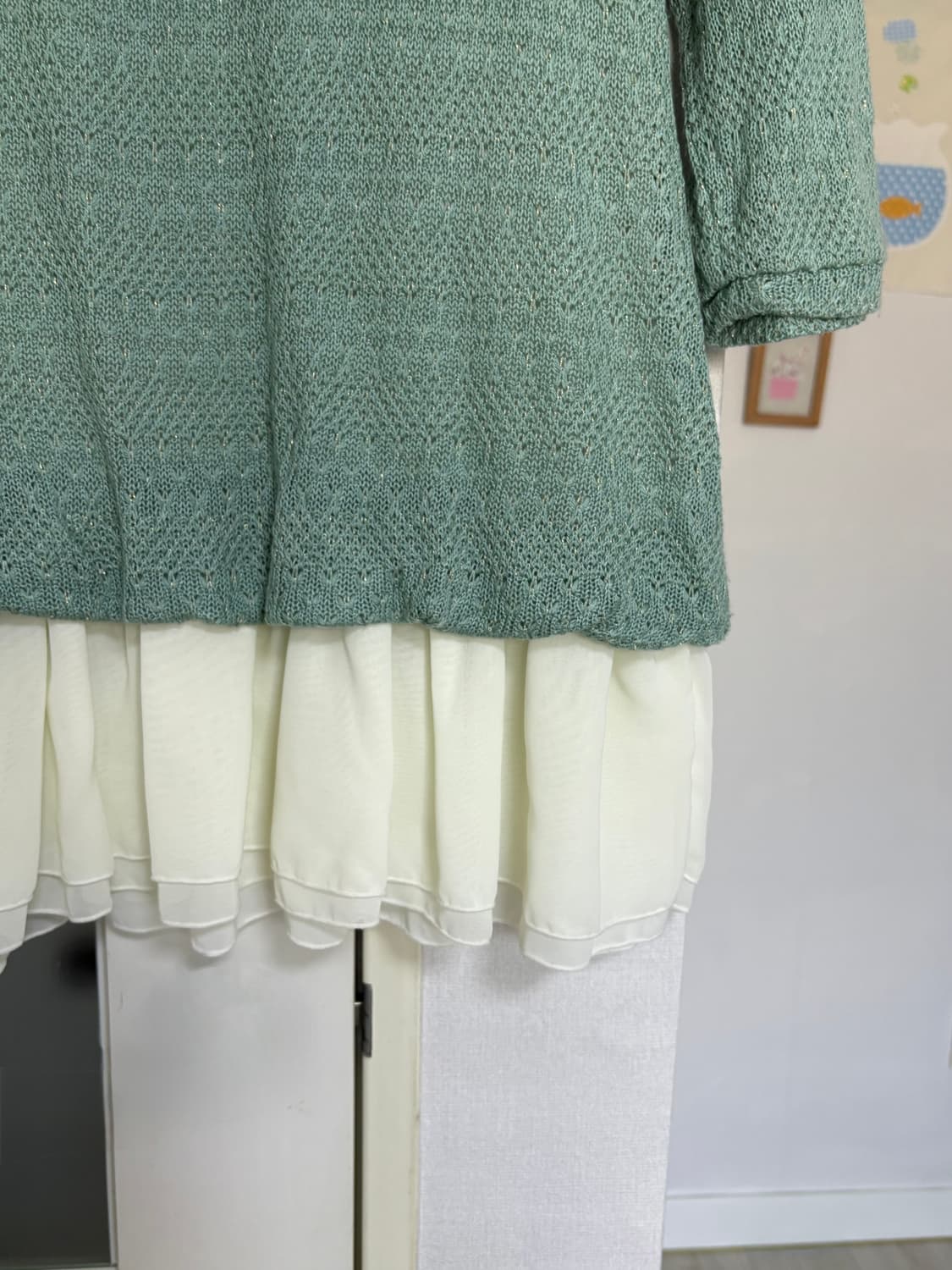 민트 레이어드 블라우스 상품이미지3