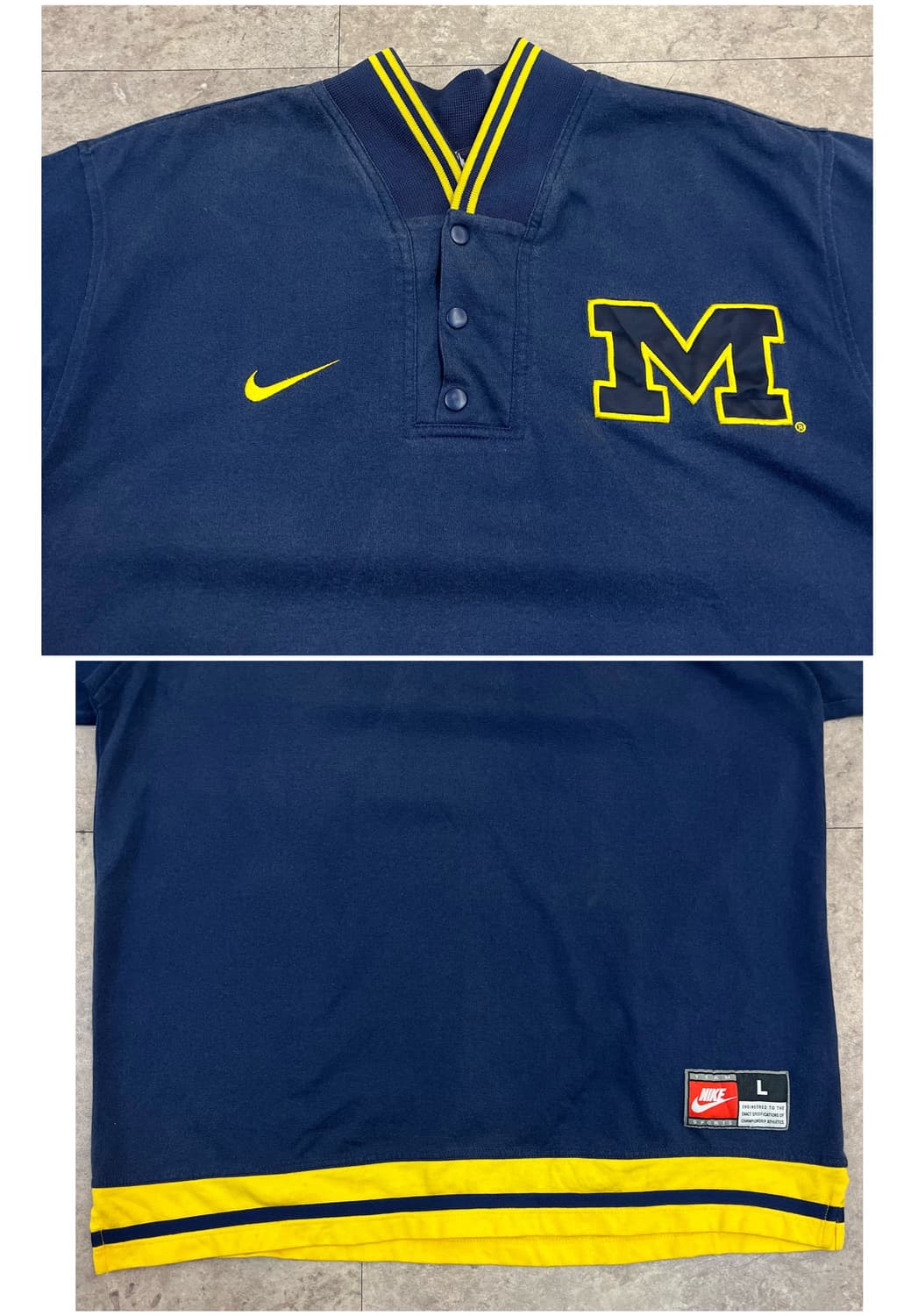 나이키 미시간 울버린스 풋볼팀 웜업 반팔티 네이비 L #csz4054 상품이미지5