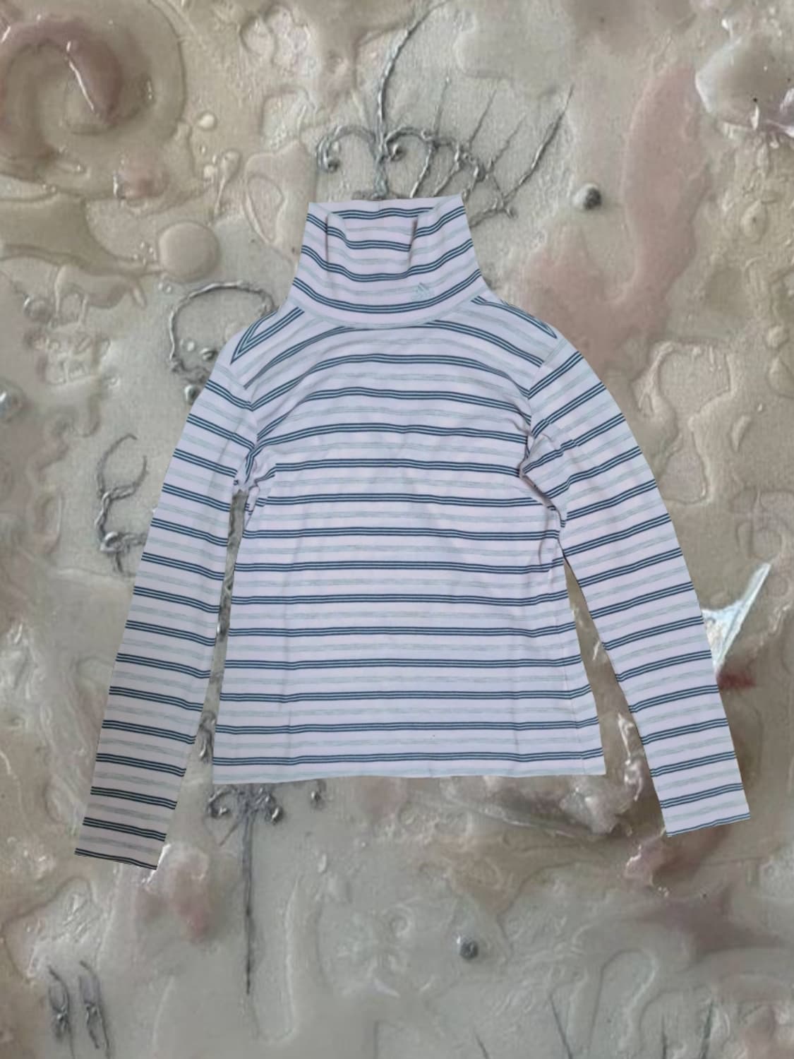 빈티지 아디다스 핑크 스트라이프 목폴라 긴팔 티셔츠 딸기우유 회핑 상품이미지1