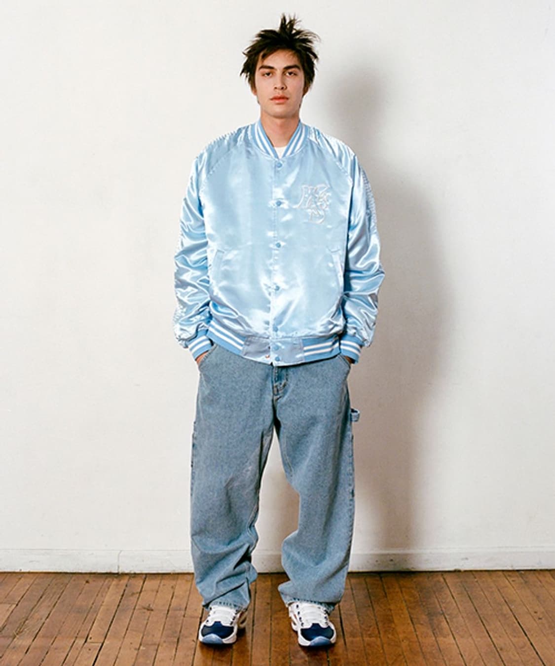 위캔더스 W SATIN JK (S.BLUE) 스카이블루 자켓 L 상품이미지5