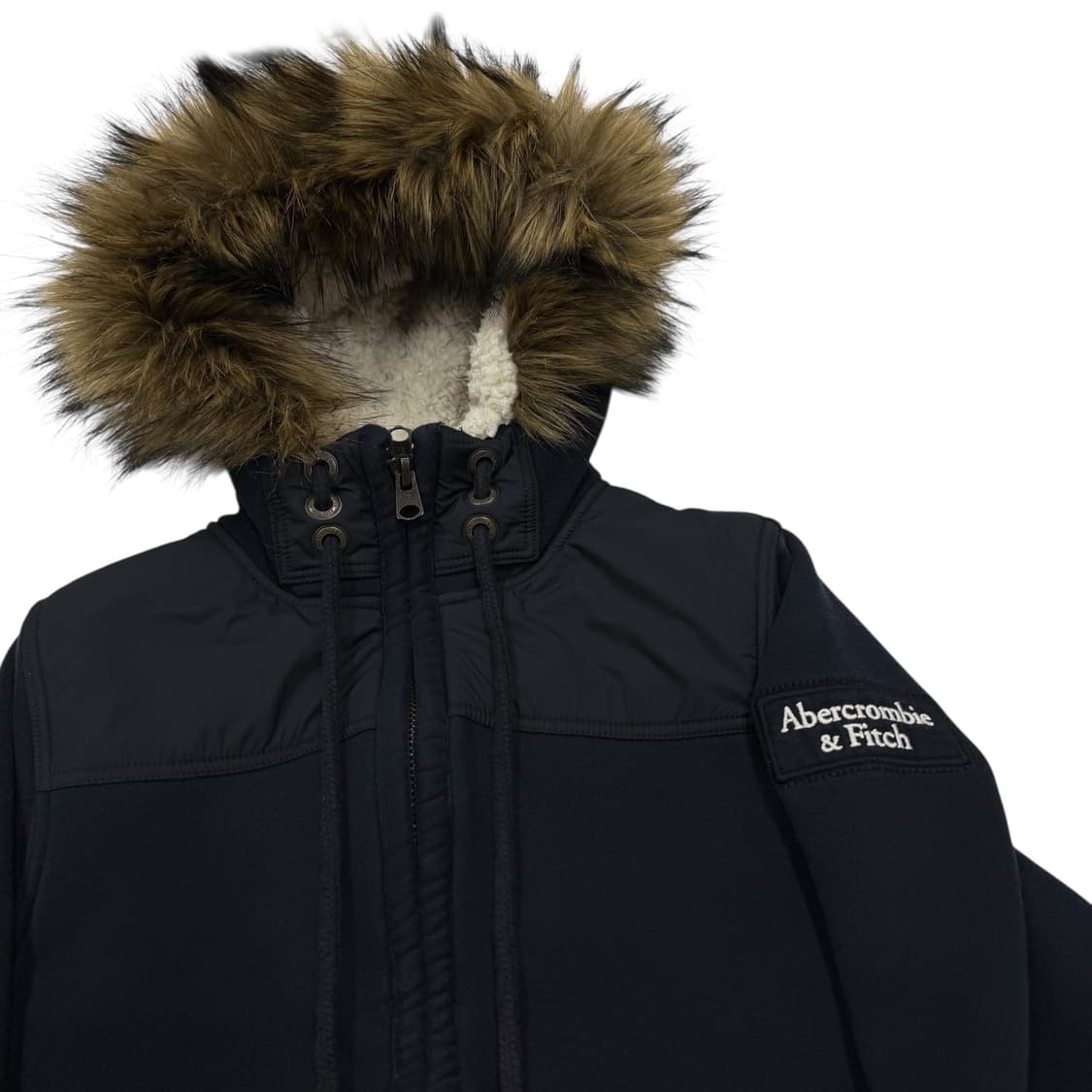 아베크롬비 빈티지 울프죠 퍼 Y2K 후드집업 자켓 네이비 S 상품이미지2