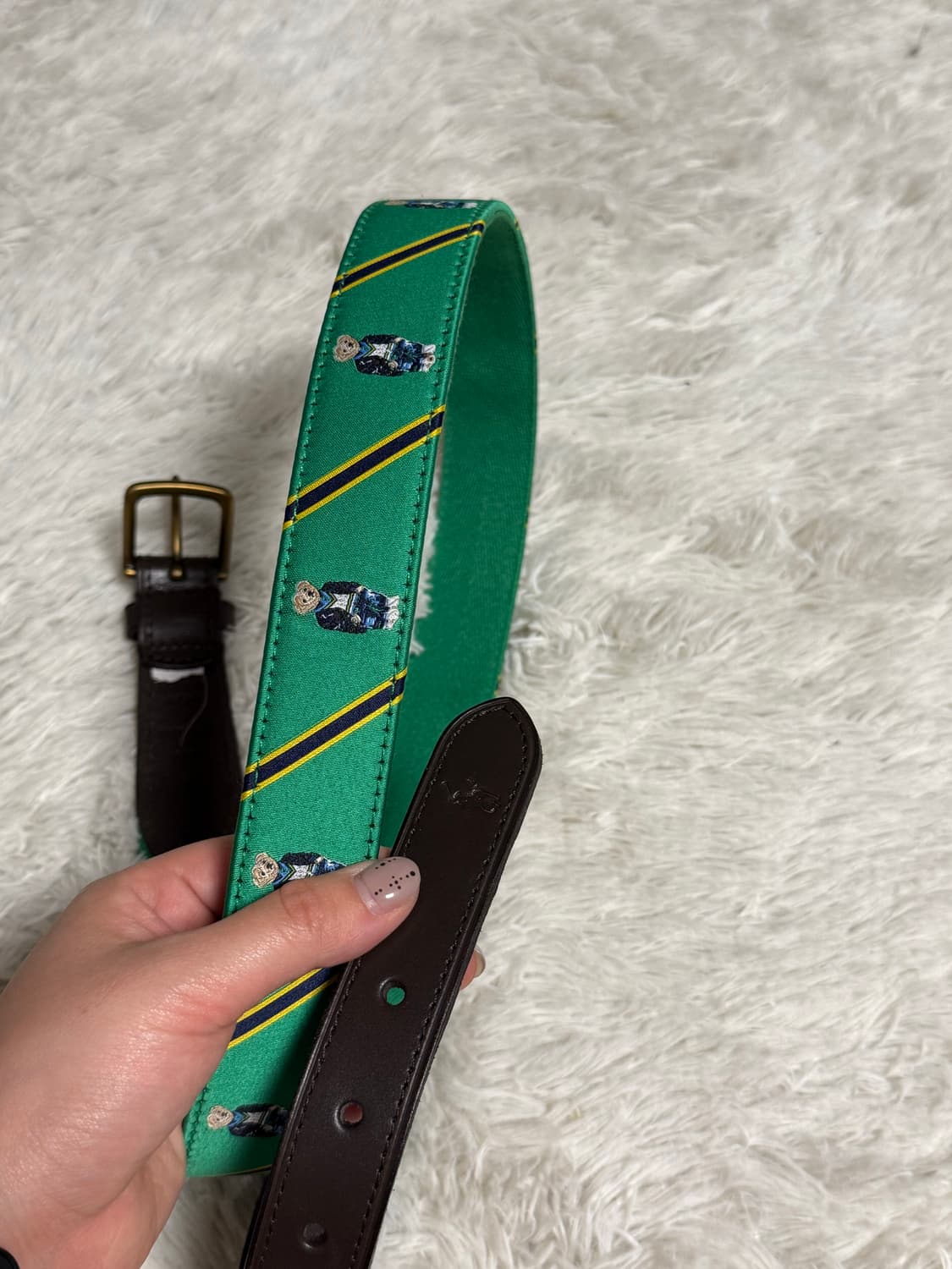 Polo Ralph Lauren 폴로베어 자카드 패브릭 벨트 (그린) 상품이미지1