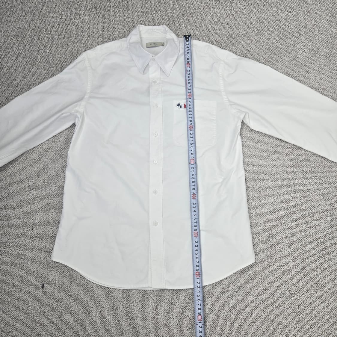 0180.아가타 화이트 스코티  자수 포인트 셔츠L 상품이미지9