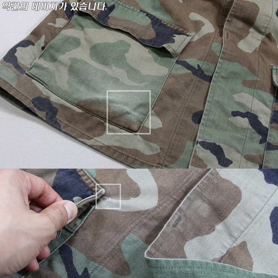 (착용컷) 90's U.S.ARMY B.D.U. 카모 퍼티그 자켓 105 상품이미지9