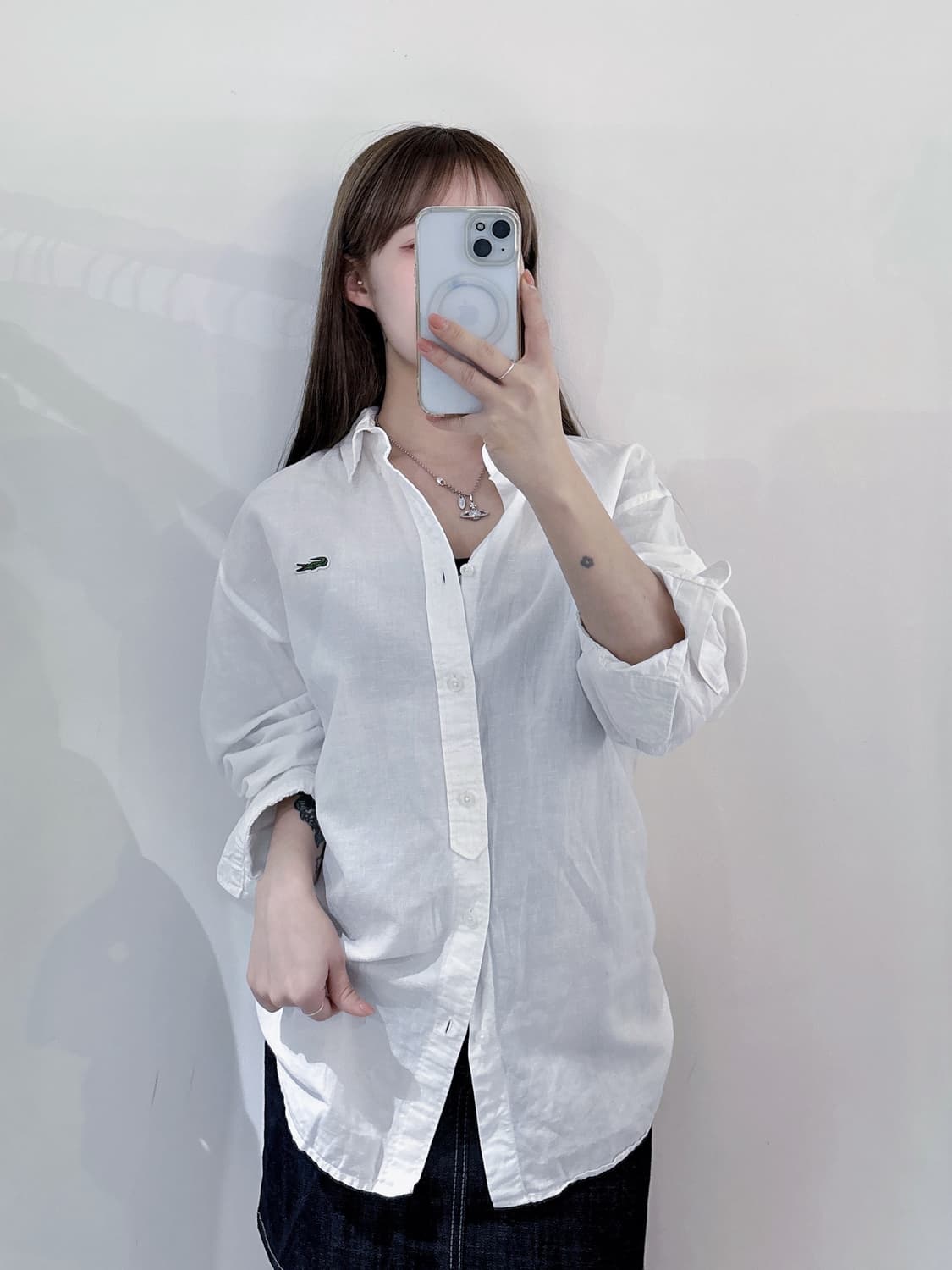 라코스테 화이트 셔츠 상품이미지1