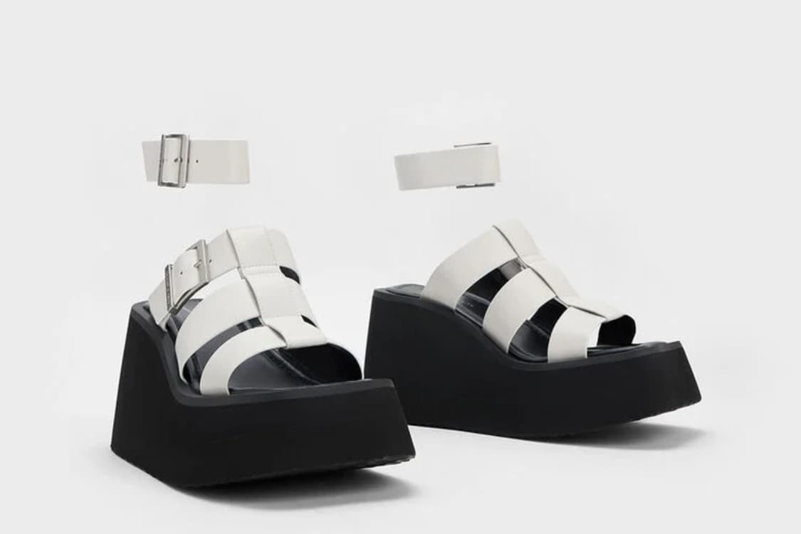 찰스앤키스 한소희 리사 플랫폼 글레디에이터 샌들 - 화이트 상품이미지4