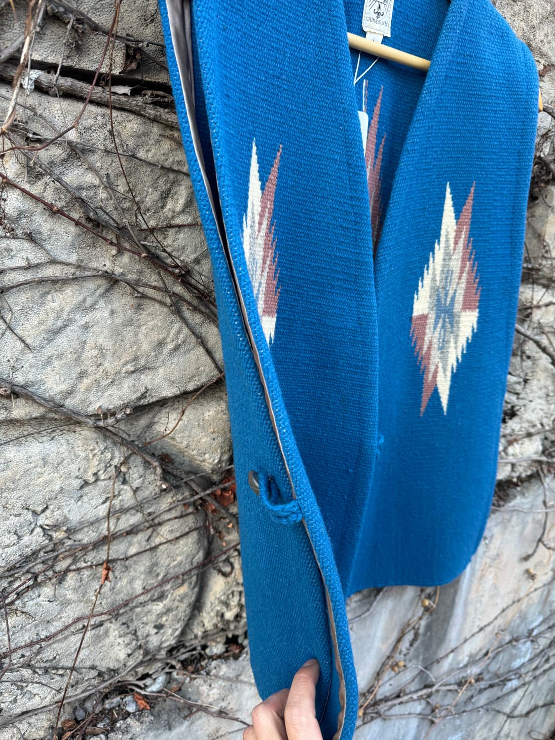 오르테가 핸드 우븐 울 옆트임 네이티브 웨스턴 치마요 베스트 조끼 망토 상품이미지6