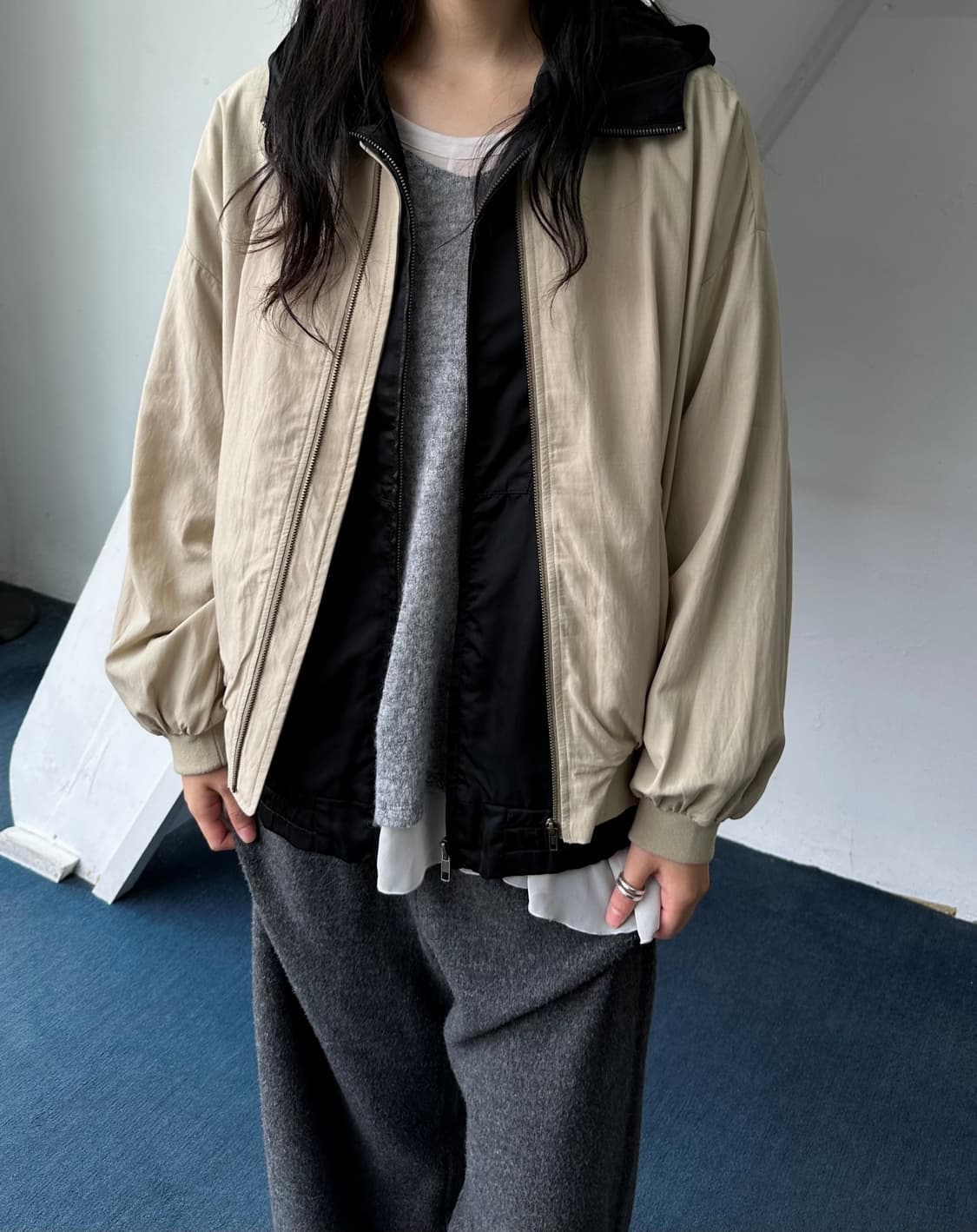 Super high gauge fabric MA-1 over jacket 상품이미지2
