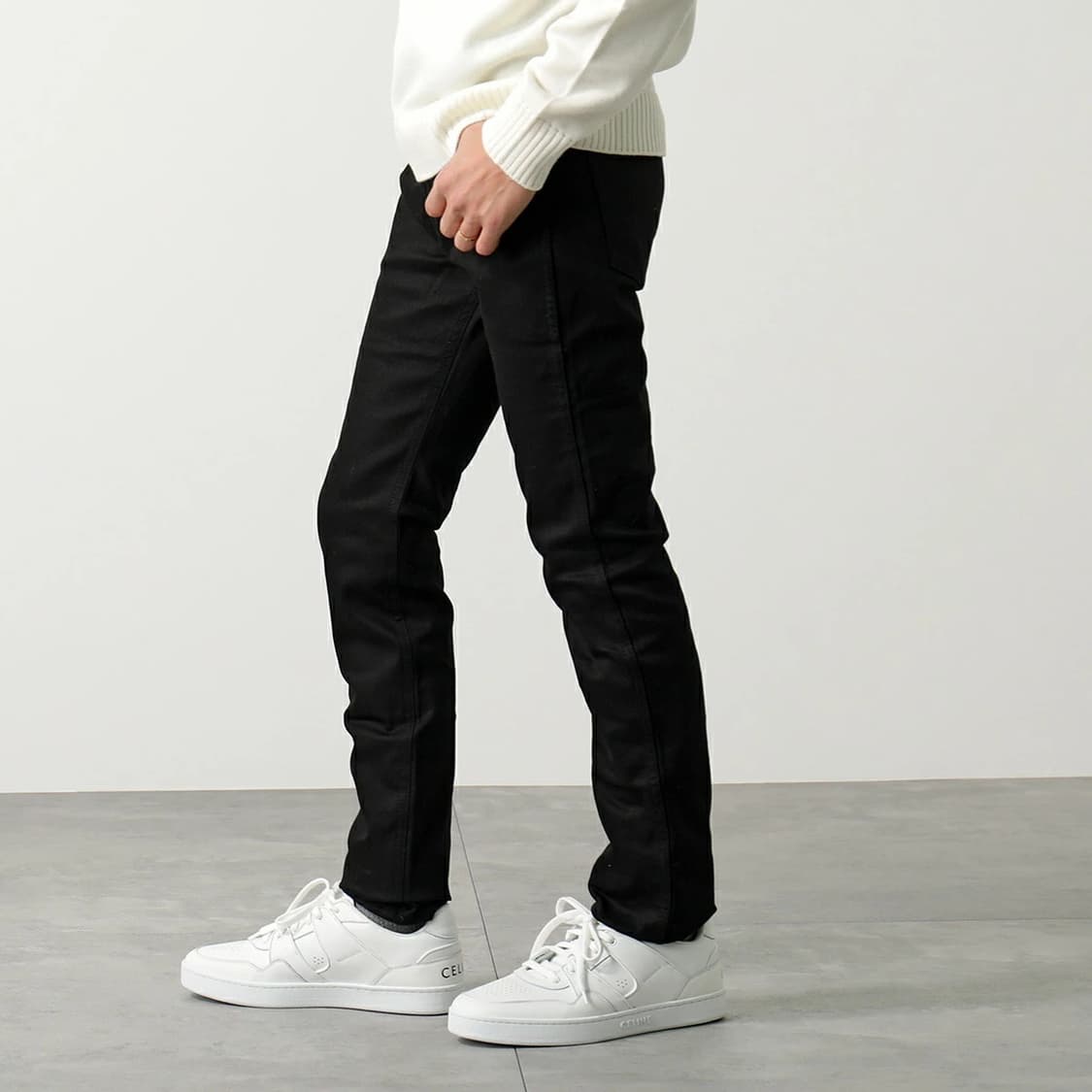 셀린느 스키니 진 빈티지 퓨어 블랙 데님 상품이미지6