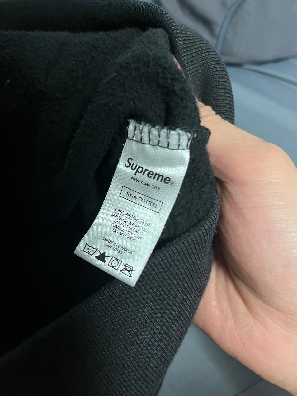 XL 슈프림 스몰 박스로고 후드집업 블랙 상품이미지4