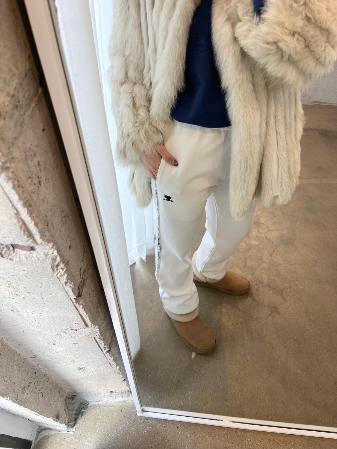 COURREGES 꾸레쥬 로고 팬츠 아이보리 S 상품이미지3