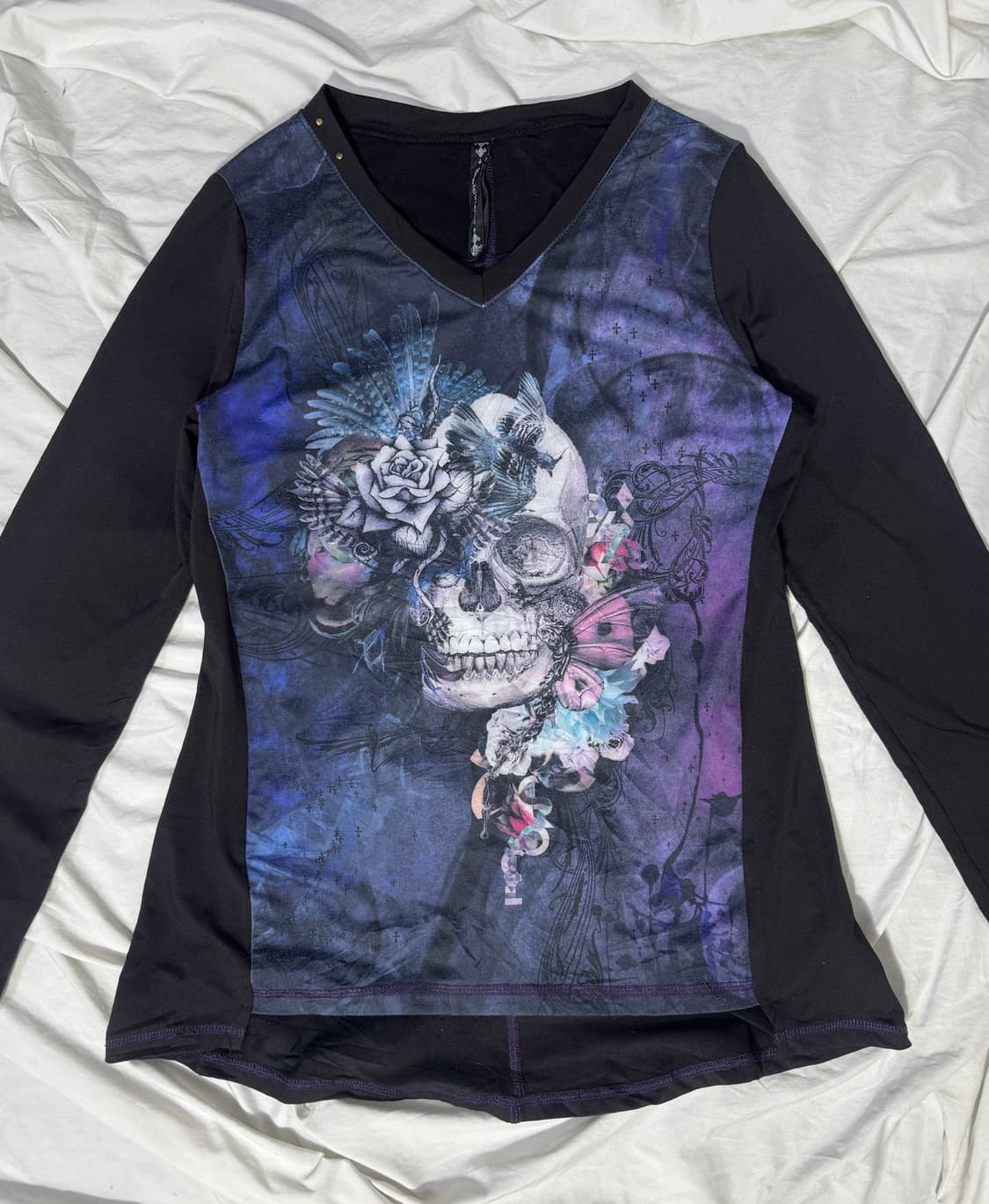 Ozz croce 스컬 프린트 롱슬리브 y2k 고딕 오즈온 상품이미지6