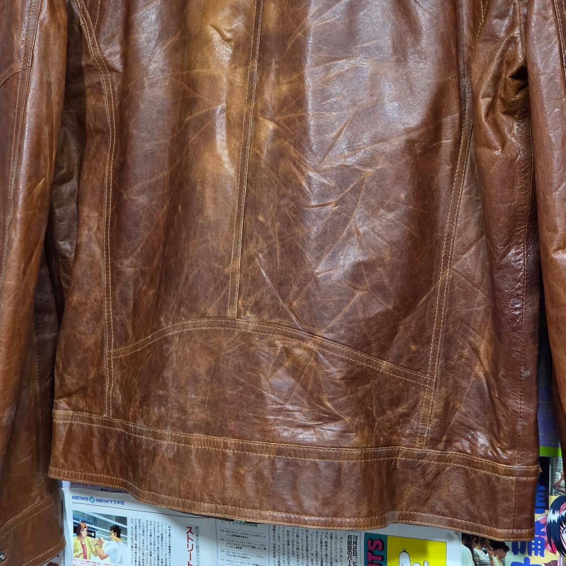 빈티지 리얼 레더 카멜 브라운 가죽 자켓 상품이미지8