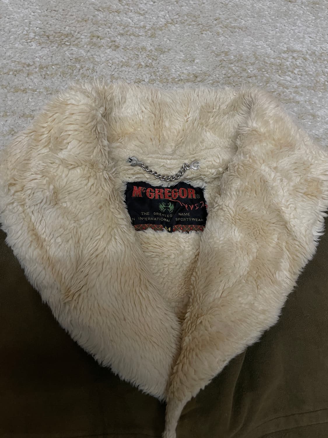 M]90s 맥그리거 Mcgregor 스웨이드 쉐르파 퍼 라이닝 자켓 코트 상품이미지3