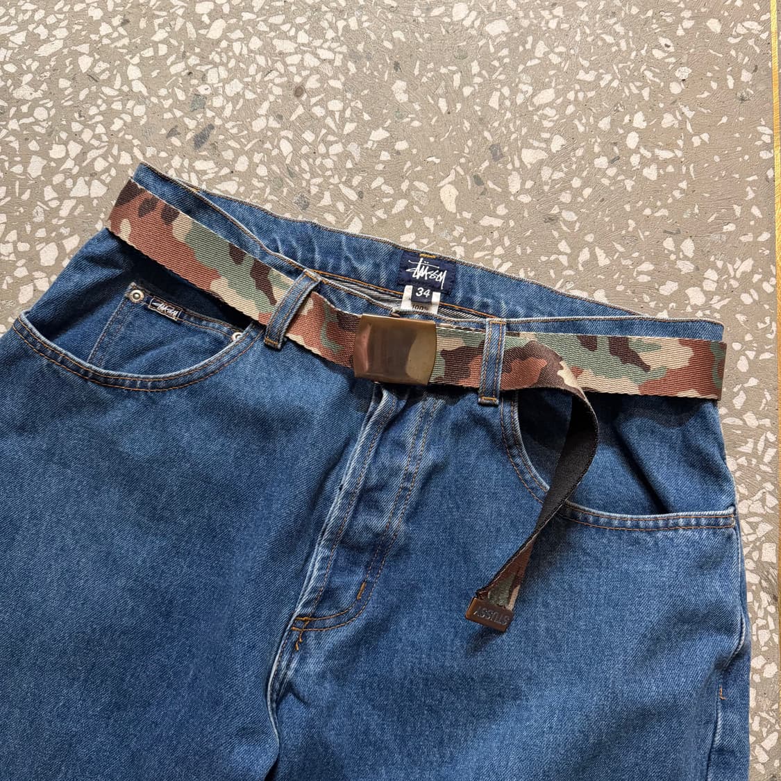 00s 올드 스투시 우드랜드 카모 웹 벨트 상품이미지1