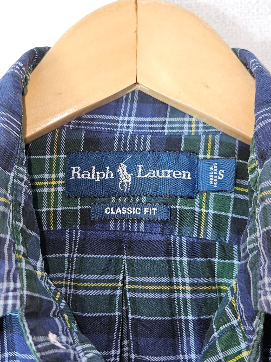 폴로 랄프로렌 코튼 체크셔츠 그린블루 정품 클래식핏 100 상품이미지4
