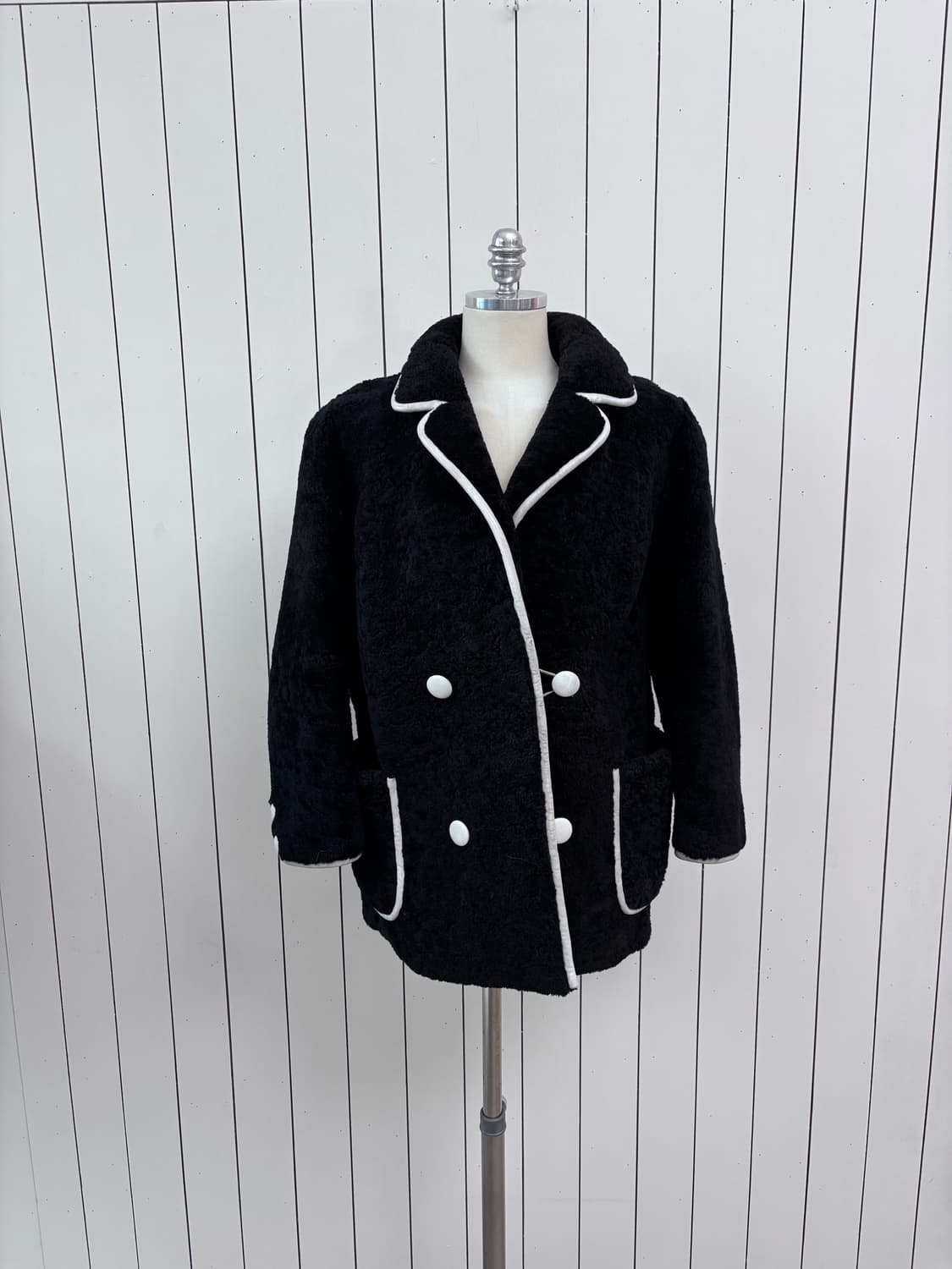 USA 블랙 쉬어링 코트 상품이미지1