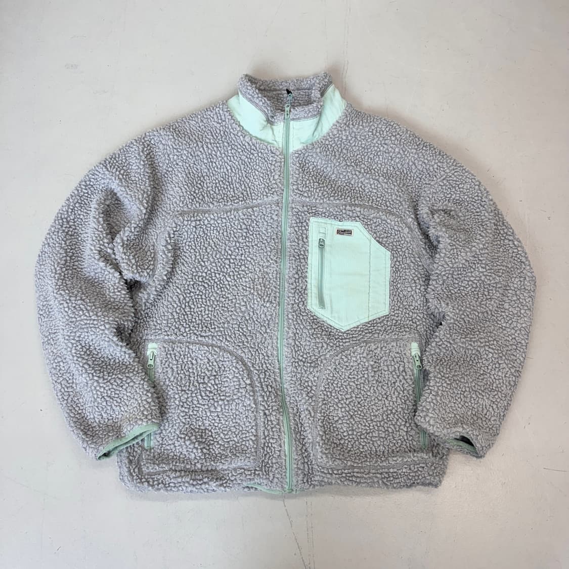 골든베어 민트 그레이 배색 플리스 자켓 상품이미지2