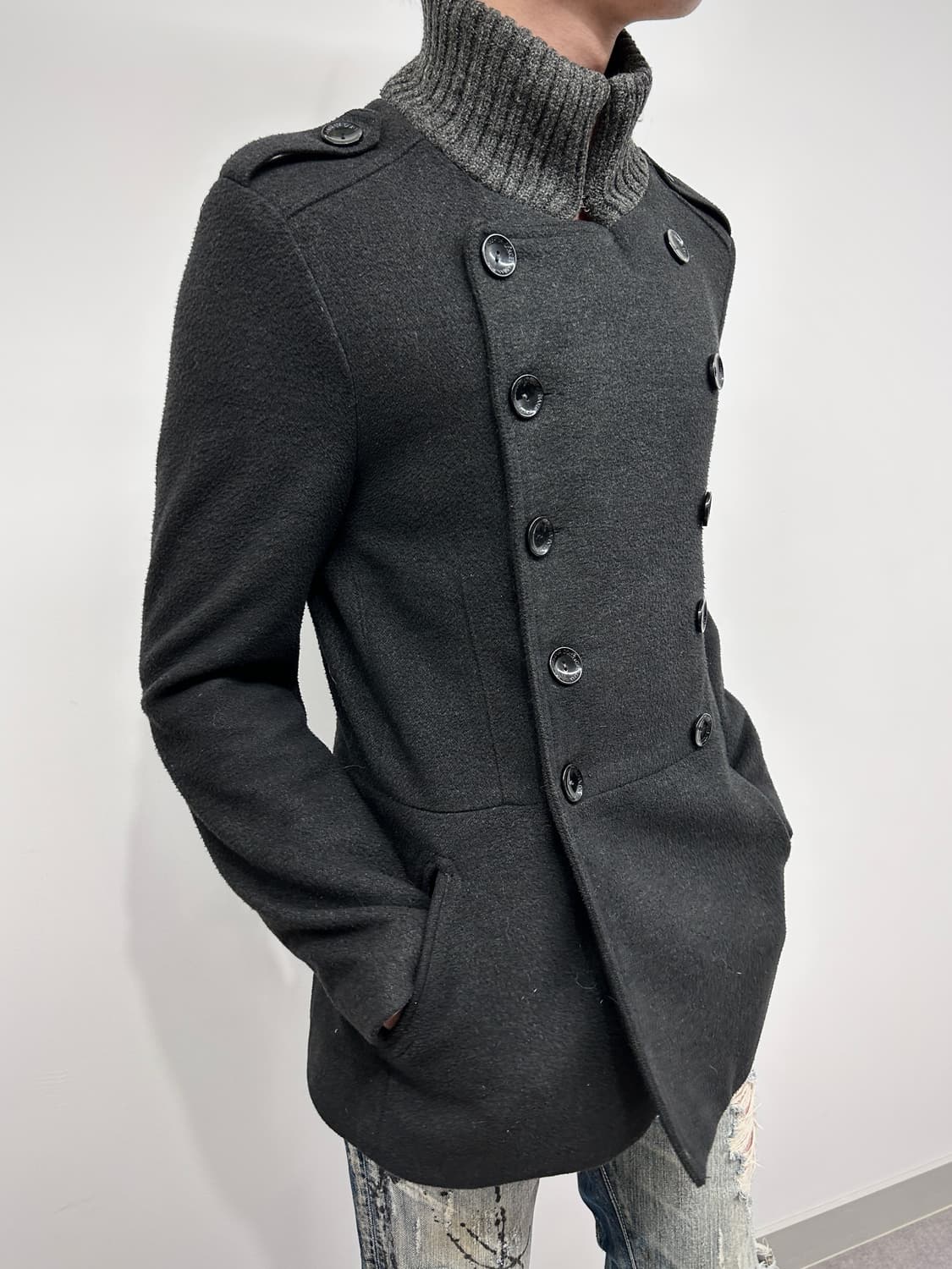 D&G 90’s 밀리터리 나폴레옹 하이넥 코트 상품이미지1