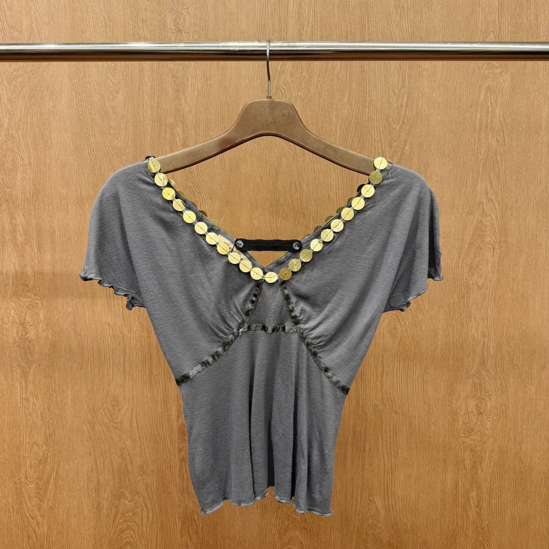 씨 바이 끌로에 로고 프린팅 반팔 티셔츠 퍼프소매 캐주얼 오렌지 상품이미지2