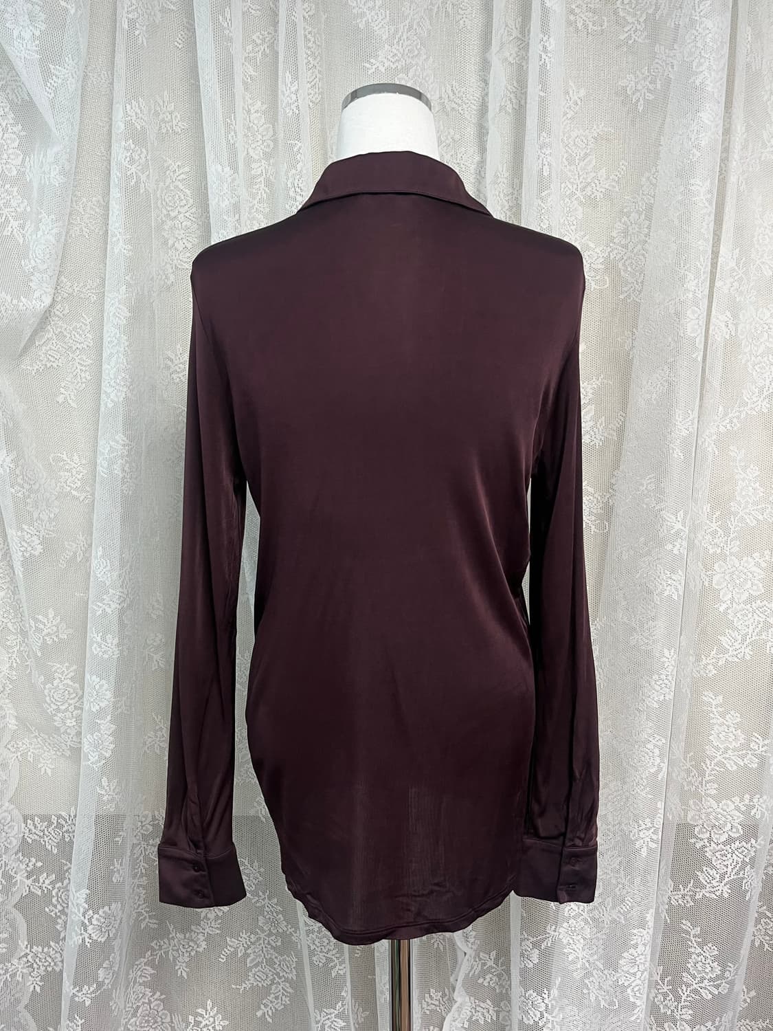 XS) 마시모두띠 비스코스 셔츠 블라우스 버건디 상품이미지2