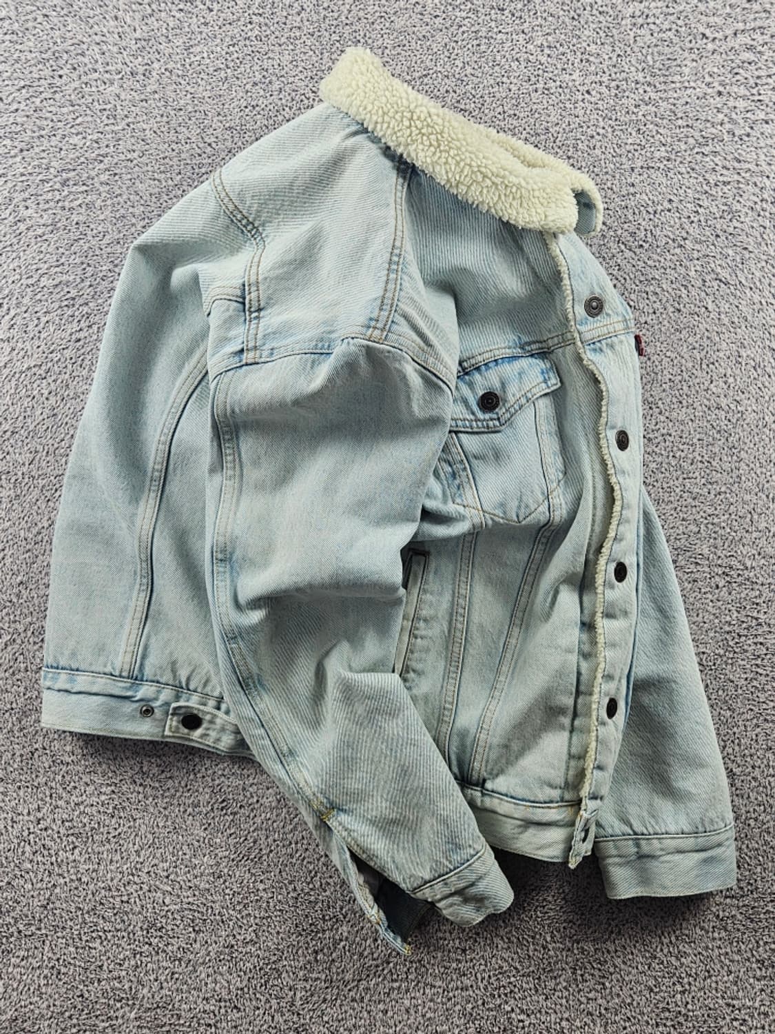 리바이스 쉐르파 라이닝 워싱 데님 트러커 자켓 ( M ) / 11022 상품이미지4