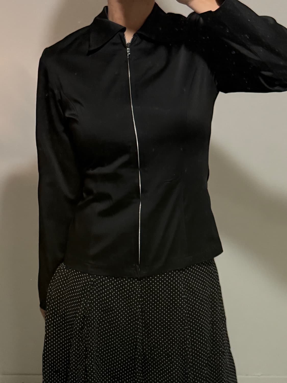 일본빈티지 블랙 텐션 셔츠자켓 상품이미지4