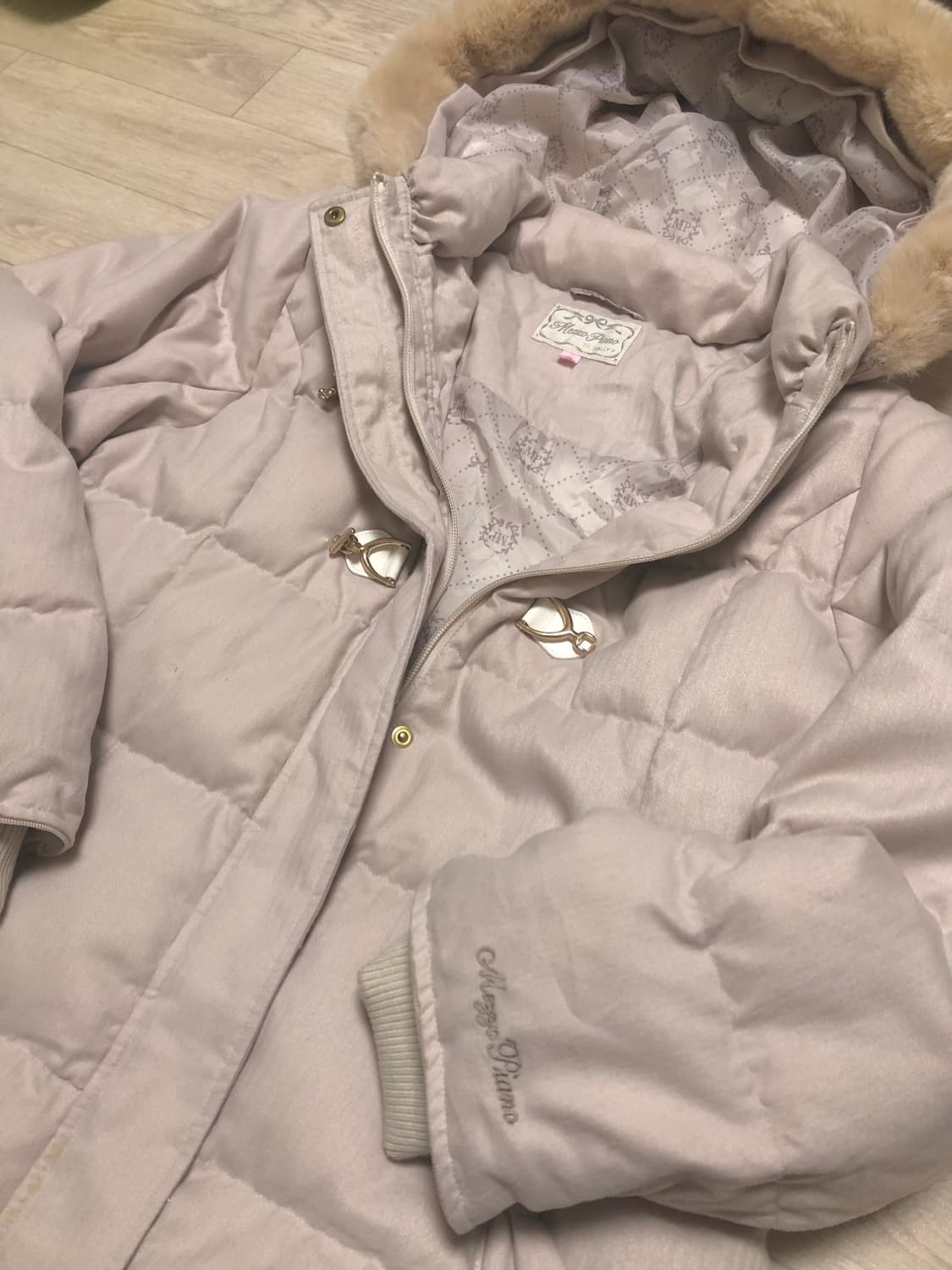 메조피아노 딸기우유 패딩 코트 라떼갸루 히메갸루 짜잔씨 일본빈티지 상품이미지2