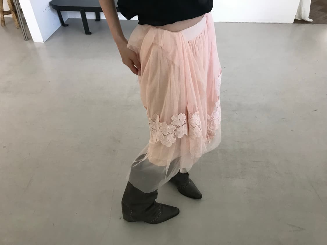 vintage pink lace skirt 상품이미지3