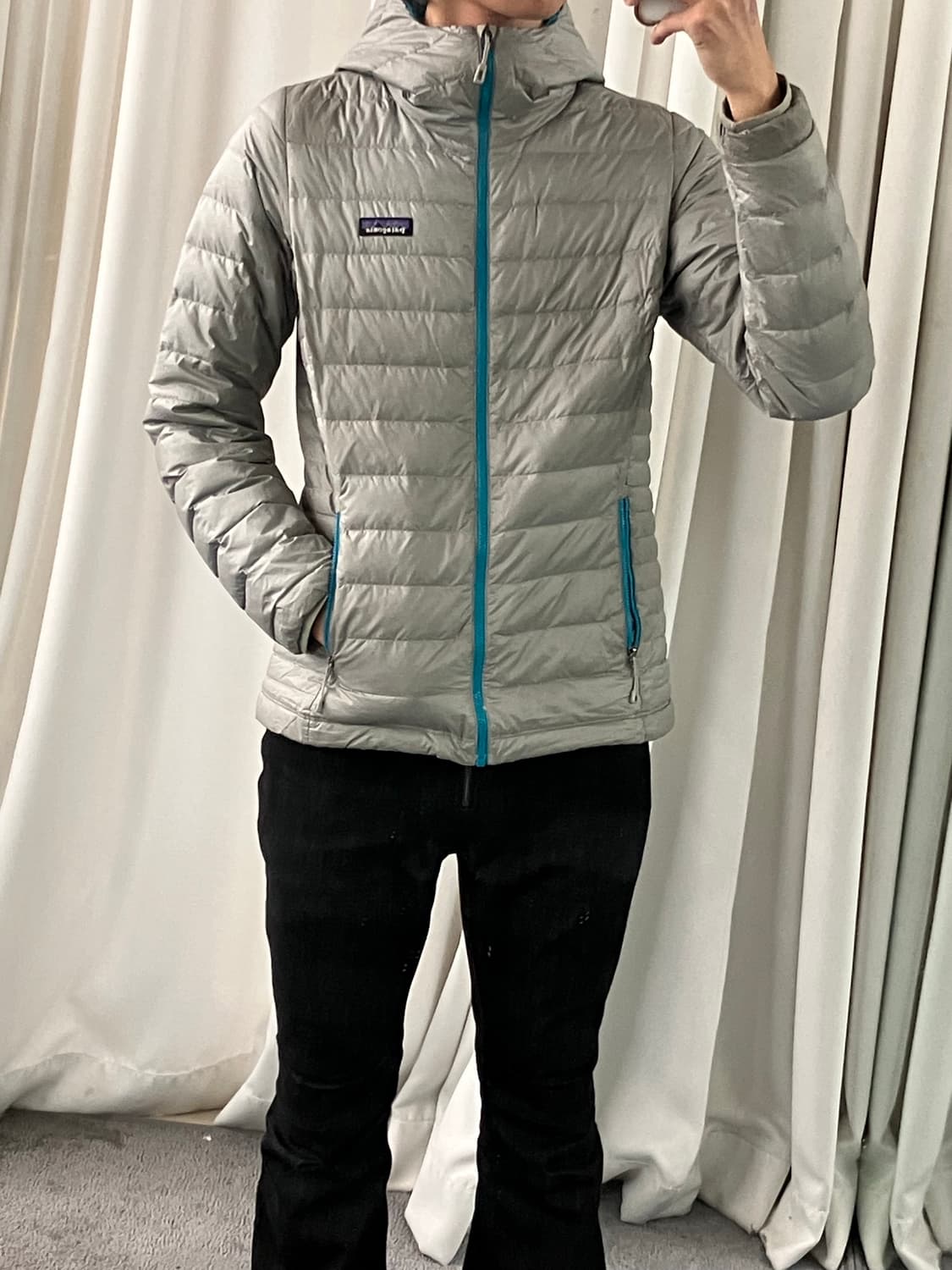 파타고니아 그레이 다운 스웨터 후드 경량 패딩 M 상품이미지6