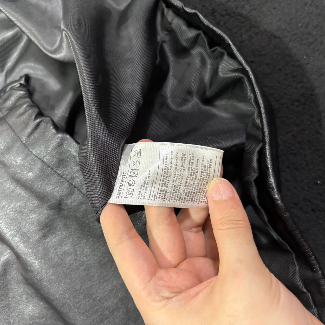 M 파르티멘토 블랙 비건 레더 필드 가죽자켓 상품이미지6