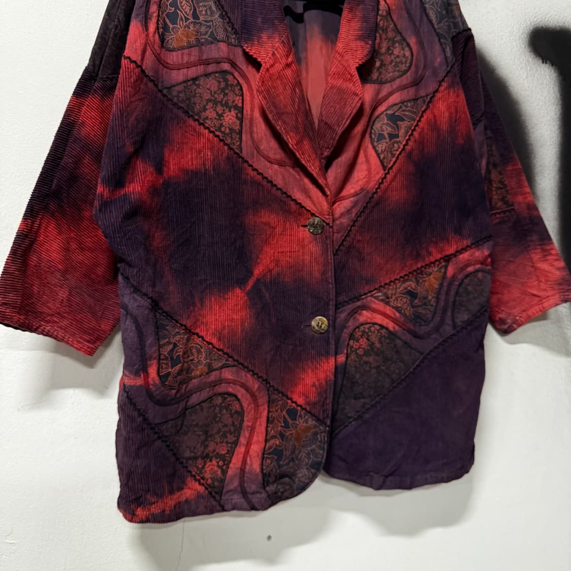 VTG 빈티지 코듀로이 골덴 타이다이 오리엔탈 패치워크 싱글 자켓 상품이미지4