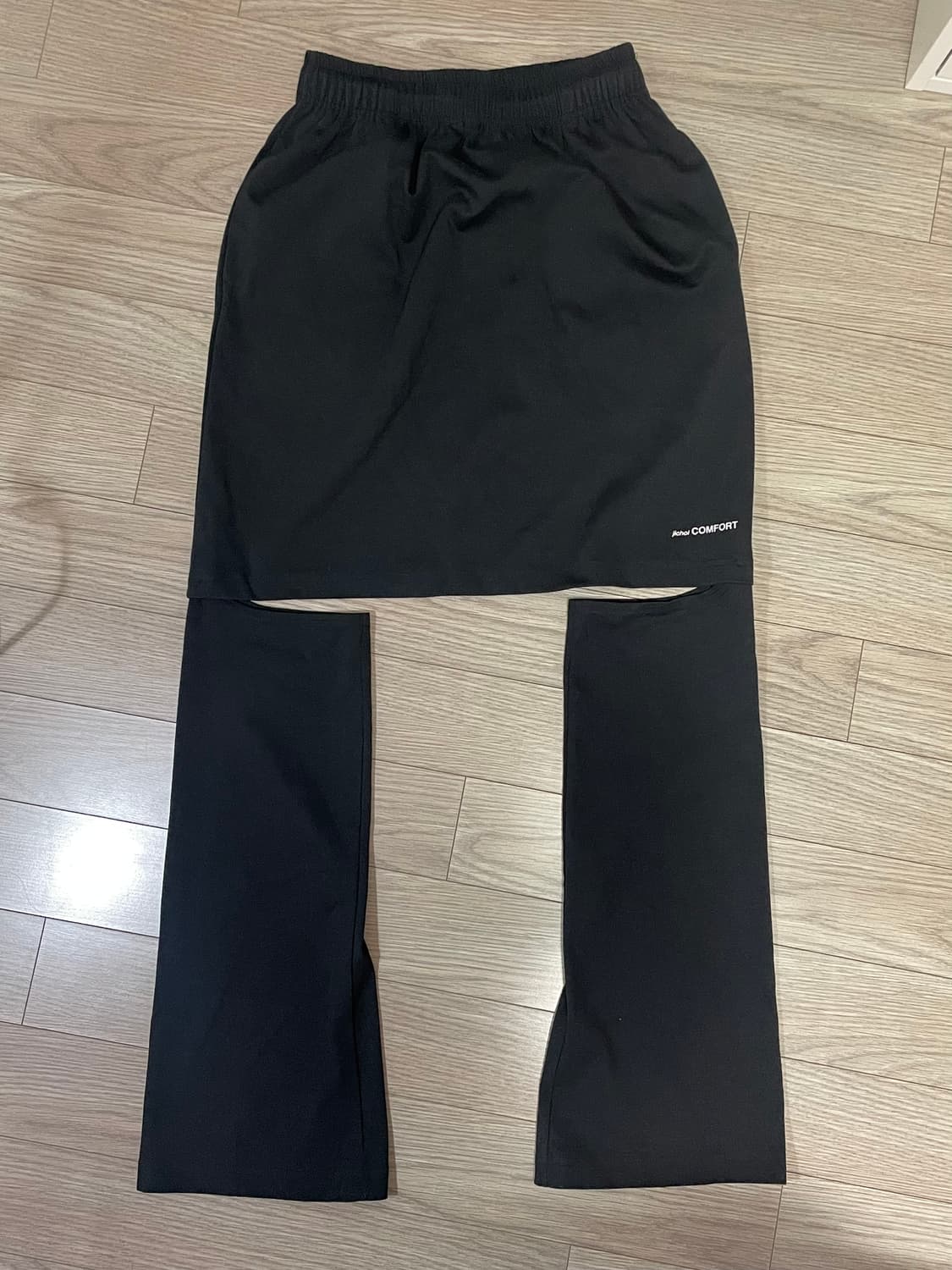 [2] 지초이 스커트팬츠 (플리스X) 블랙 상품이미지1