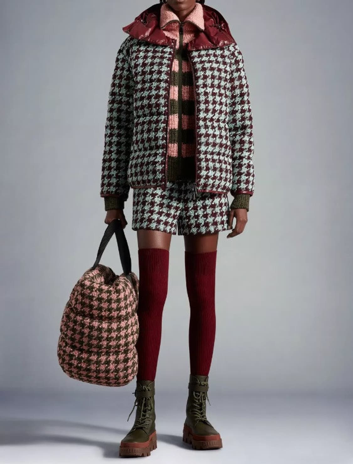 몽클레어 CHEVRIL 트위드 패딩 민트그린 상품이미지3